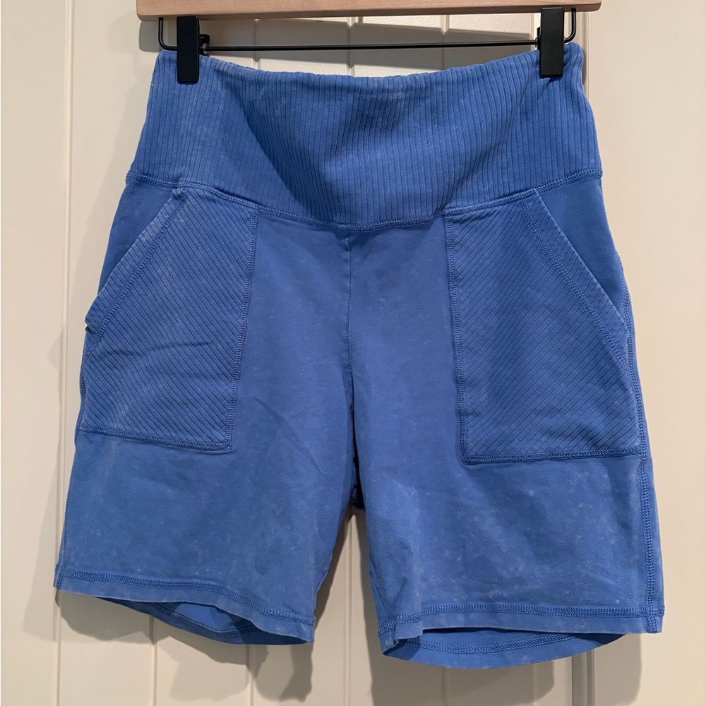 Aerie High Waist Blue Bike Shorts